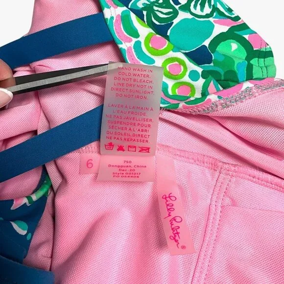 Lilly Pulitzer Jaspen One Piece Swimsuit Havana Pink Orchid Sioree Size 6 - Picture 8 of 8